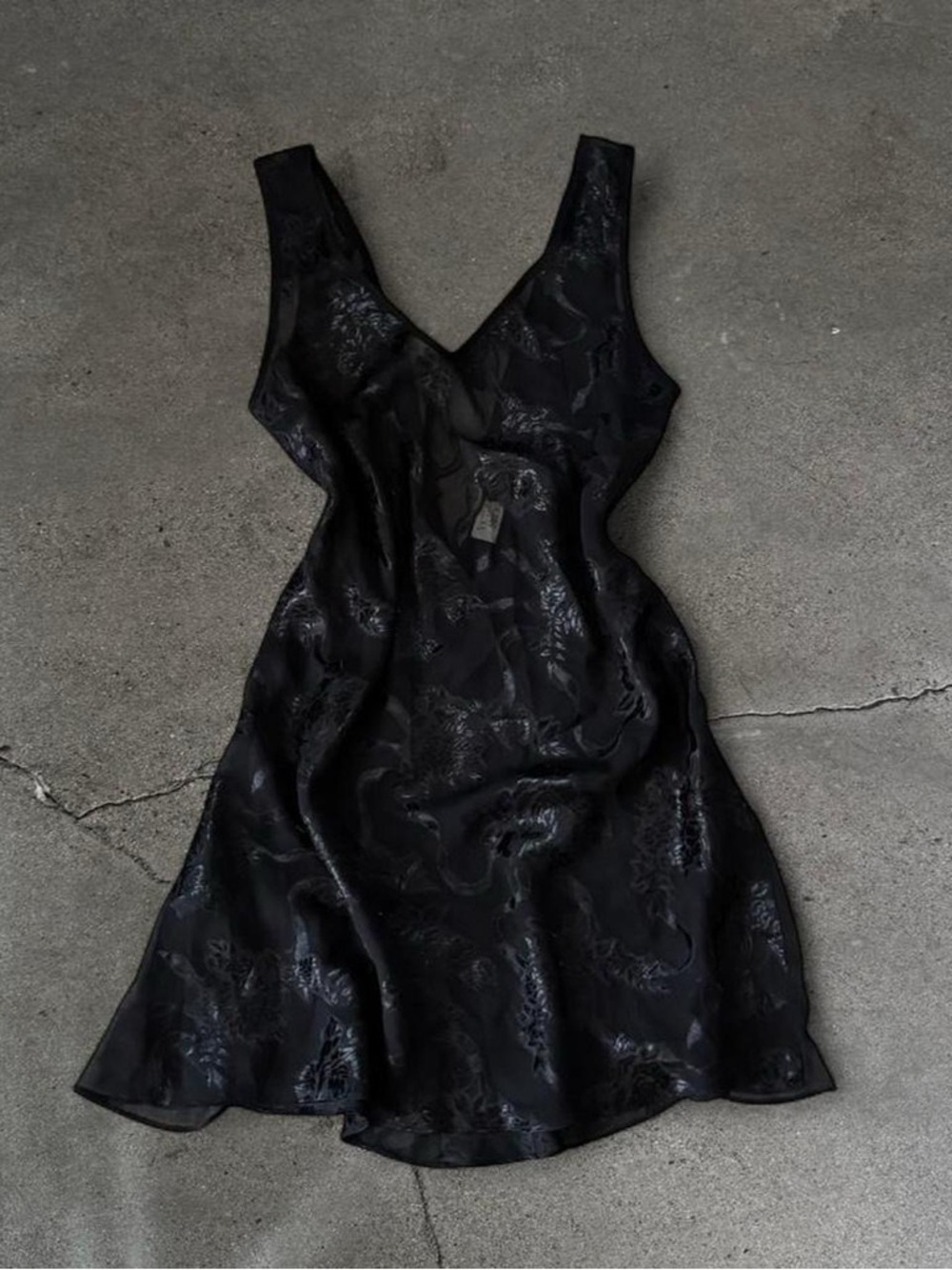 Vintage Gold Label Victoria’s Secret Black Jacquard Slip Dress